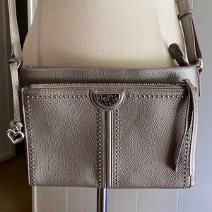 Brighton Pretty Tough Jagger Crossbody Purse Organizer Silver